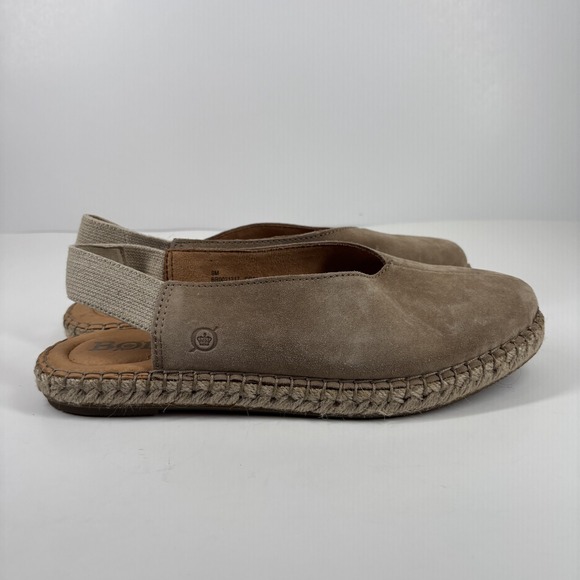 Born Shilo Women's US 9M Taupe Suede Slingback Casual Comfort Espadrille Flats - Picture 10 of 16